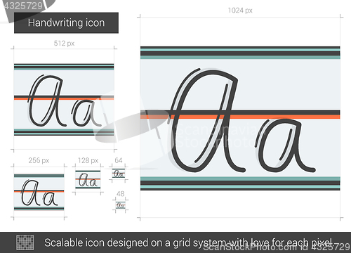 Image of Handwriting line icon.
