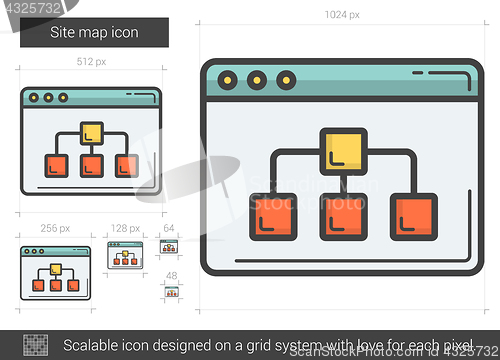 Image of Site map line icon.