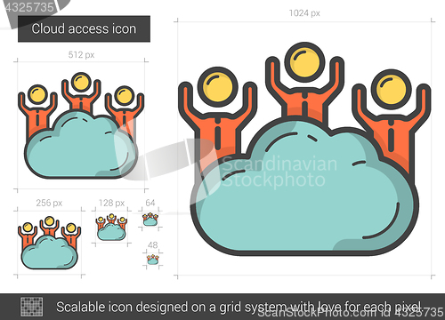 Image of Cloud access line icon.