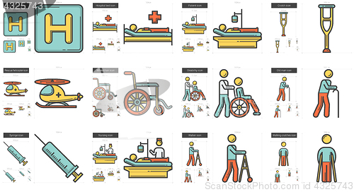 Image of Medicine line icon set.