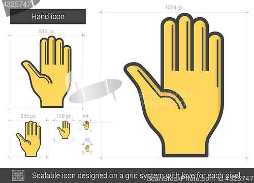 Image of Hand line icon.