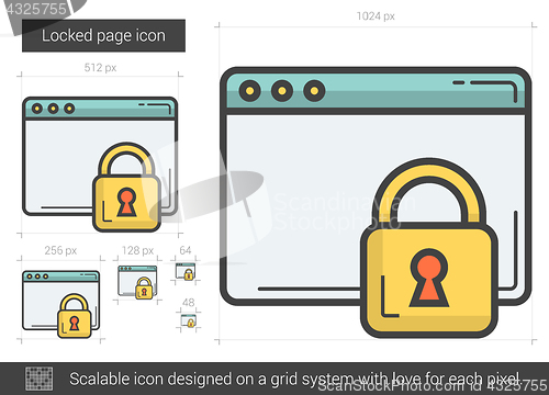 Image of Locked page line icon.