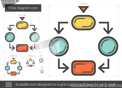 Image of Flow diagram line icon.