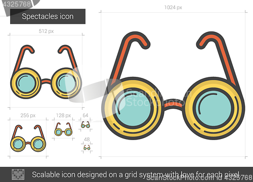 Image of Spectacles line icon.