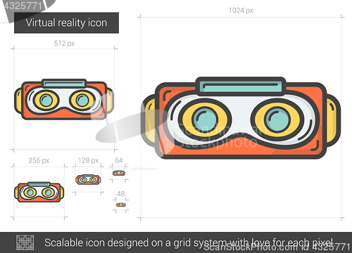 Image of Virtual reality line icon.