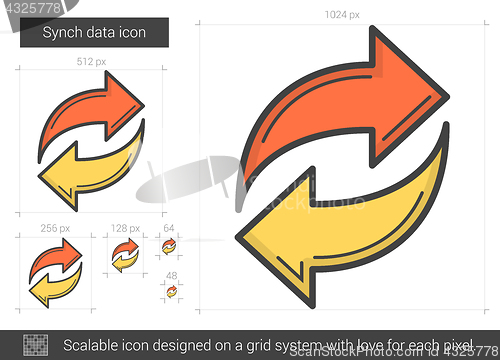 Image of Synch data line icon.