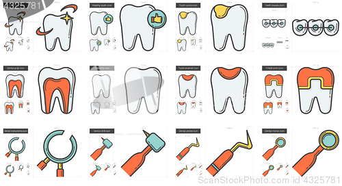 Image of Stomatology line icon set.