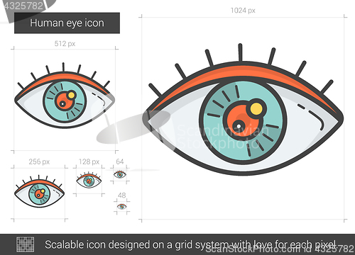 Image of Human eye line icon.