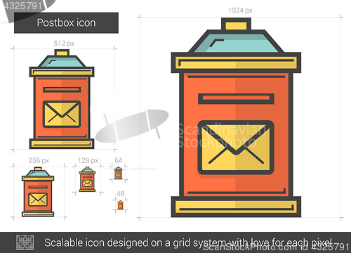 Image of Postbox line icon.