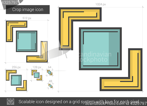Image of Crop image line icon.