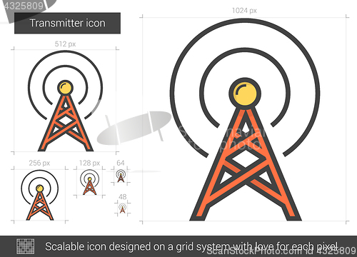 Image of Transmitter line icon.