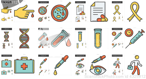 Image of Medicine line icon set.