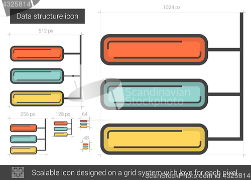 Image of Data structure line icon.