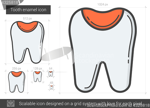 Image of Tooth enamel line icon.