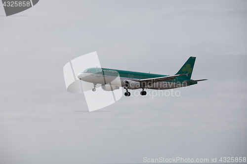 Image of ARECIFE, SPAIN - APRIL, 15 2017: AirBus A320 of Aer Lingus ready