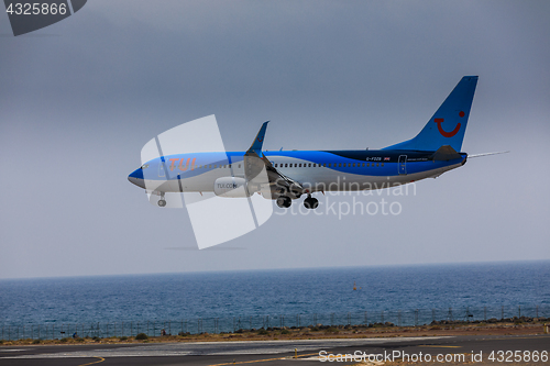 Image of ARECIFE, SPAIN - APRIL, 16 2017: Boeing 737-800 of TUI with the 