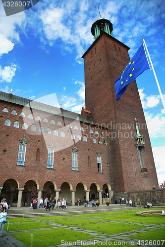 Image of STOCKHOLM, SWEDEN - AUGUST 20, 2016: Tourists walk and visit Sto