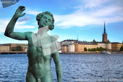 Image of STOCKHOLM, SWEDEN - AUGUST 20, 2016: Song statues near Stockholm