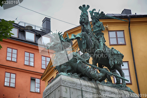 Image of Statue of Sankt Goran & the Dragon in Stockholm, Sweden