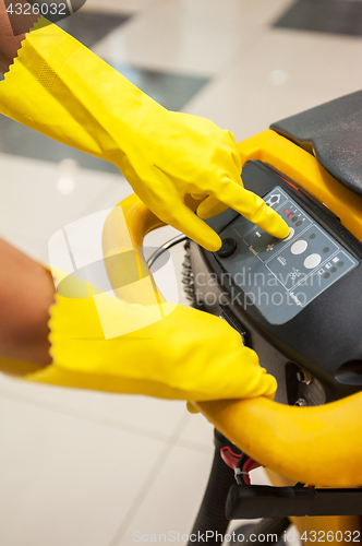 Image of washing floor in shopping center