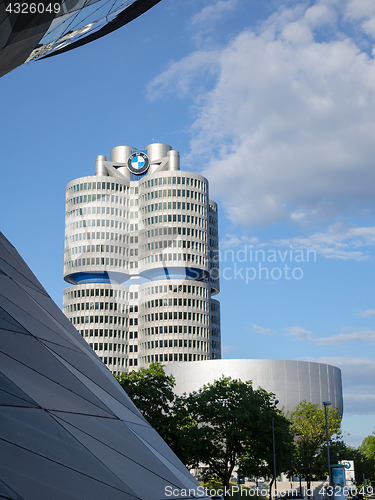 Image of New four-cylinder tower of modern BMW Headquarters