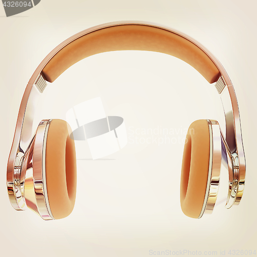 Image of Best headphone icon. 3d illustration. Vintage style
