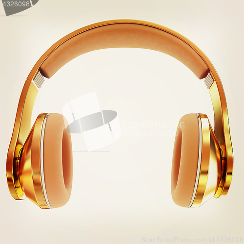 Image of Best headphone icon. 3d illustration. Vintage style