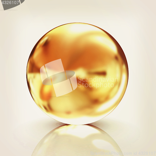 Image of Gold Ball. 3d rendering. Vintage style