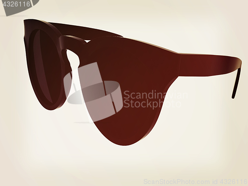 Image of Cool black sunglasses. 3d illustration. Vintage style