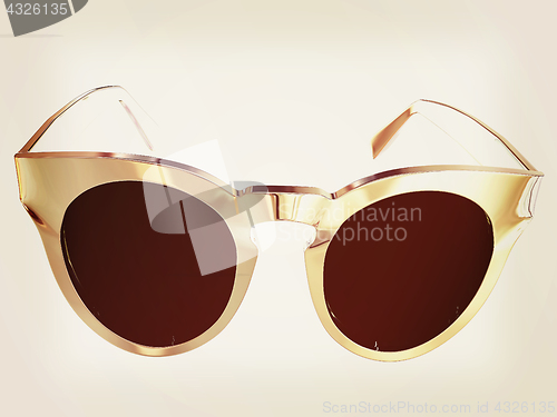 Image of Cool metal sunglasses. 3d illustration. Vintage style