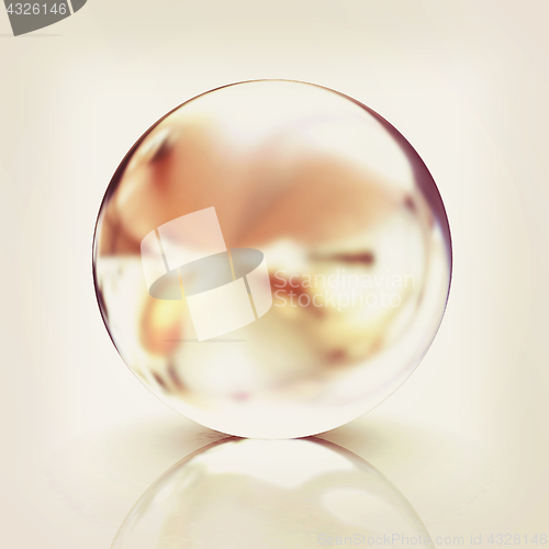 Image of Chrome Ball. 3d render. Vintage style