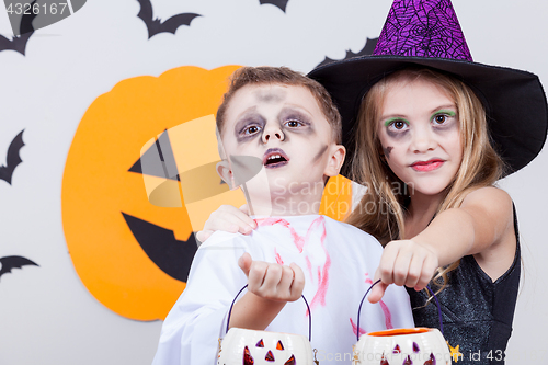 Image of Happy children on Halloween party