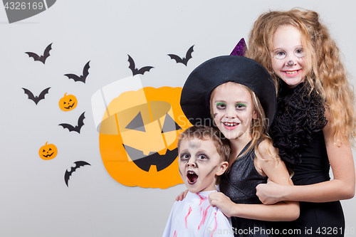 Image of Happy children on Halloween party