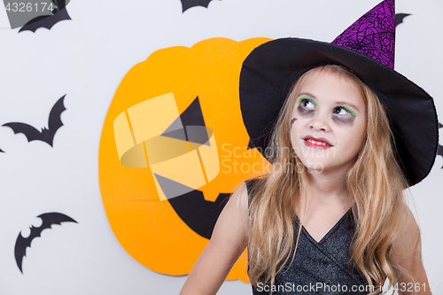 Image of Happy  girl on Halloween party