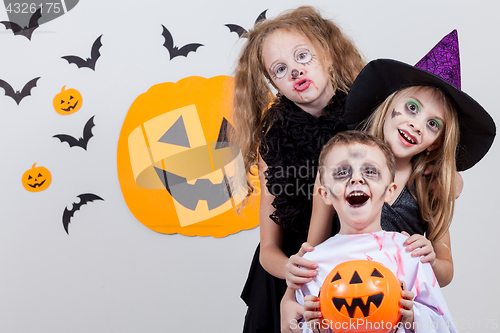 Image of Happy children on Halloween party