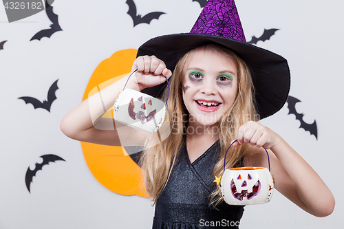 Image of Happy  girl on Halloween party