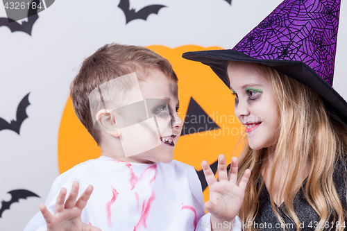 Image of Happy children on Halloween party