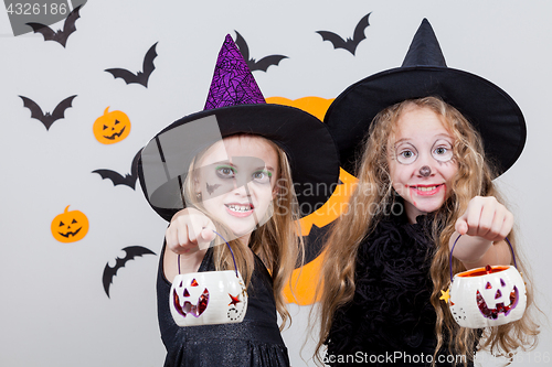 Image of Happy children on Halloween party