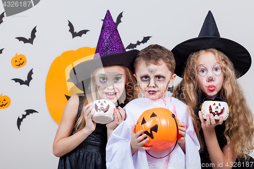 Image of Happy children on Halloween party