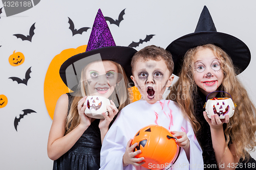 Image of Happy children on Halloween party