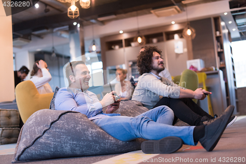 Image of startup Office Workers Playing computer games