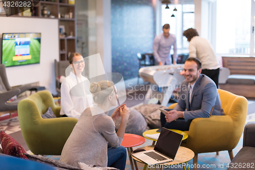 Image of Startup Business Team At A Meeting at modern office building