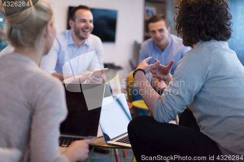 Image of Startup Business Team At A Meeting at modern office building