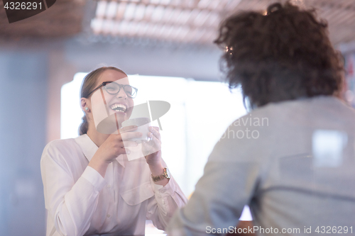 Image of startup Business team Working With laptop in creative office