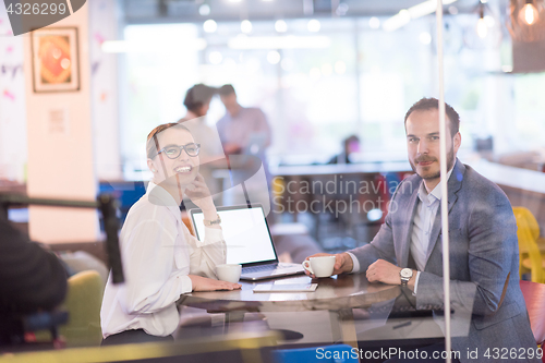 Image of startup Business team Working With laptop in creative office