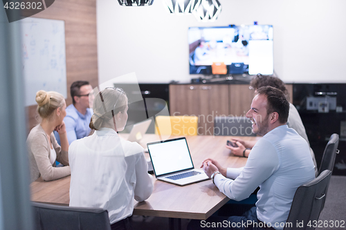 Image of Startup Business Team At A Meeting at modern office building