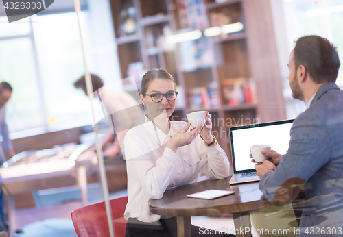 Image of startup Business team Working With laptop in creative office