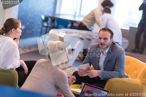 Image of Startup Business Team At A Meeting at modern office building
