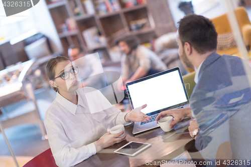 Image of startup Business team Working With laptop in creative office