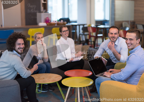 Image of Startup Business Team At A Meeting at modern office building